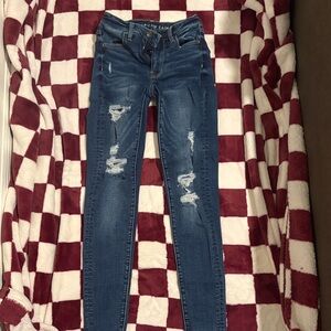 American Eagle Outfitters Women's Dark Blue Skinny Jeans